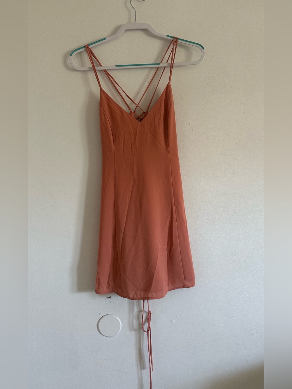 Forever 21 Rust-Tone Spaghetti Strap lace up back Slip Dress